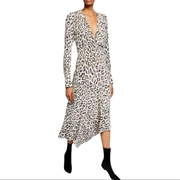 A.L.C. Eden Leopard Asymmetrical Silk Dress - Picture 11 of 12
